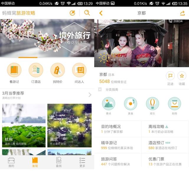 蚂蜂窝“旅游攻略”app竞品分析