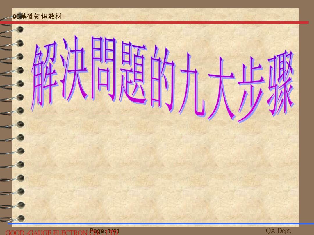经典实用有价值的企业管理培训课件：解决问题的九大步骤PPT