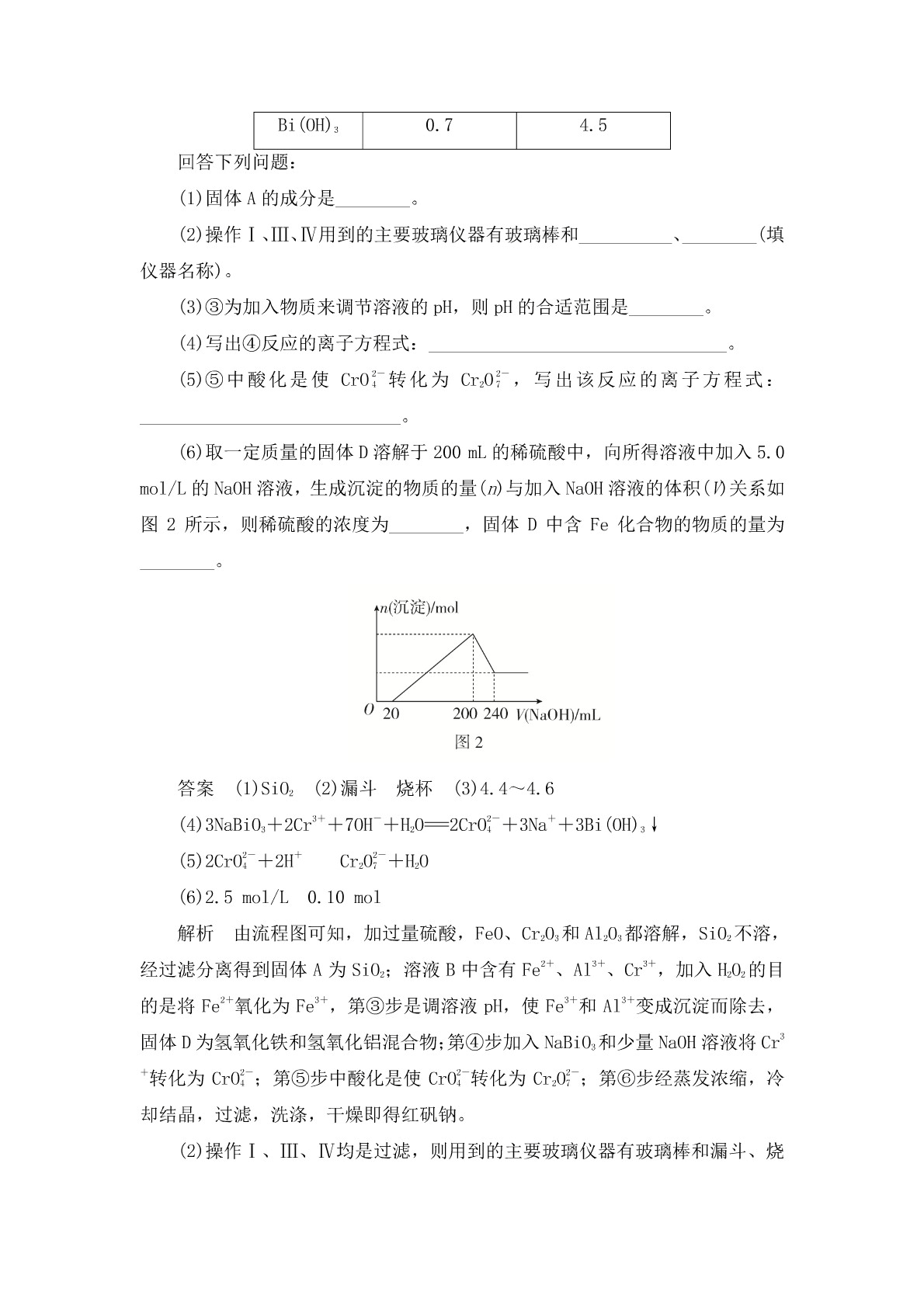 高考化学二轮复习专题训练：化学工艺流程答案