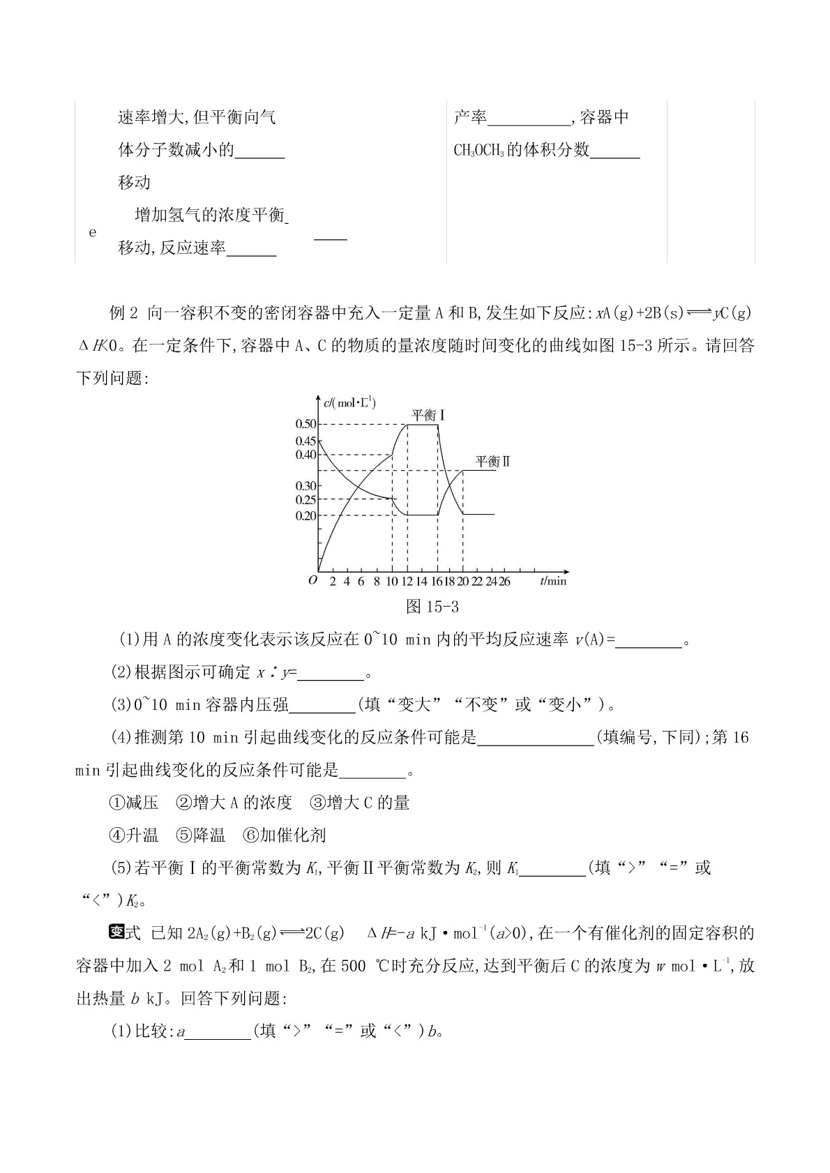 2020届高考化学二轮复习专题：化学反应原理答案