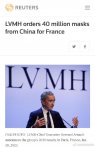 LV母公司中国购买4000万个口罩